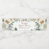 Winter Bloemen Bruidsfeest Waterfles Etiket (Enkel label)