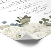 Winter Bloemen Bruiloft Dranken Menu Bord Poster (Hoek)