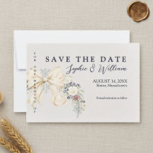 Winter Bloemen Bruiloft Platte Save The Date Kaart