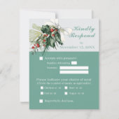 Winter Bloemen Bruiloft RSVP Kaart (Voorkant)