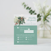 Winter Bloemen Bruiloft RSVP Kaart (Staand voorkant)