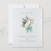 Winter Bloemen Bruiloft RSVP Kaart (Achterkant)