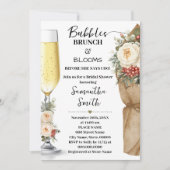 Winter Bloemen Bubbles Brunch & Bloom Bruidsuitnod Kaart (Voorkant)