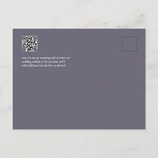 Winter Bloemen Budget Trouw Uitnodiging QR Code (Achterkant)