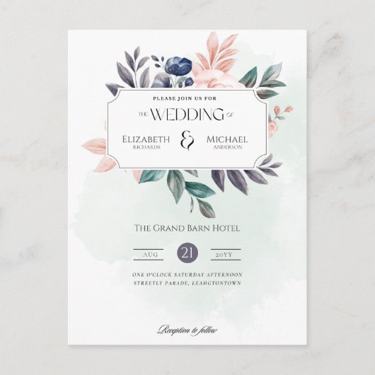 Winter Bloemen Budget Trouw Uitnodiging QR Code (Voorkant)