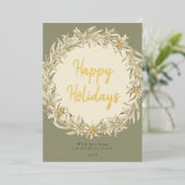 Winter Bloemen Edelweiss Alpine Folie Feestdagenkaart (Staand Voorkant)