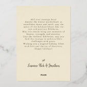 Winter Bloemen Edelweiss Alpine Folie Feestdagenkaart (Achterkant)