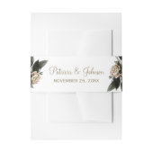 Winter bloemen elegante gouden ivoor bruiloft uitnodigingen wikkel (Voorkant Voorbeeld)