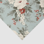 Winter Bloemen Elegantie, Wit & Rood op Grijs Tissuepapier (Detail)