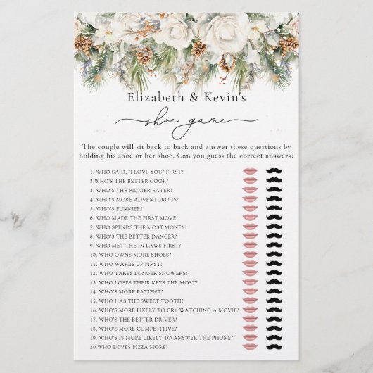 Winter Bloemen en Pine Vrijgezellenfeest Schoenens (Voorkant)