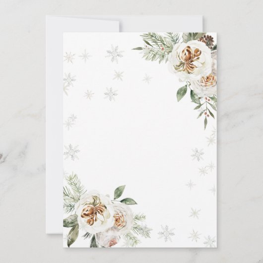 Winter Bloemen Geslacht onthullen Baby shower Kaart (Achterkant)