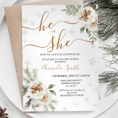 Winter Bloemen Geslacht onthullen Baby shower Kaart