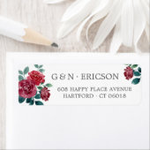 Winter Bloemen Grijs Monogram Retouradres Etiket (Insitu)