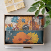 Winter Bloemen Grijze Kat Decoupage Tissuepapier (Geschenk)