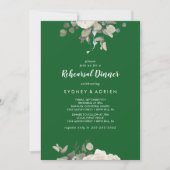 Winter Bloemen|Groen repetitie diner Kaart (Voorkant)