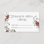 Winter Bloemen Hoeveel Kussen Bruidsspel Informatiekaartje (Voorkant)