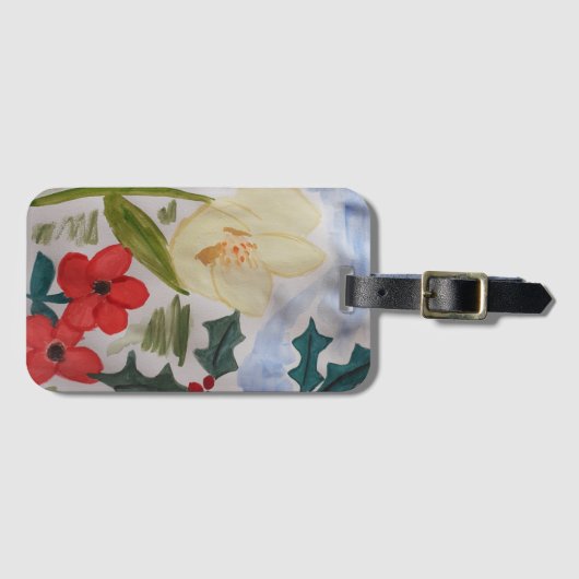 Winter Bloemen & Hulst Bagage Label (Voorkant (horizontaal))