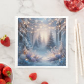 Winter Bloemen In Frosted Pines Diner Servetten (Insitu)