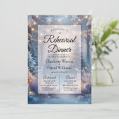 Winter bloemen in Frosted Pines repetitie diner Kaart (Staand voorkant)