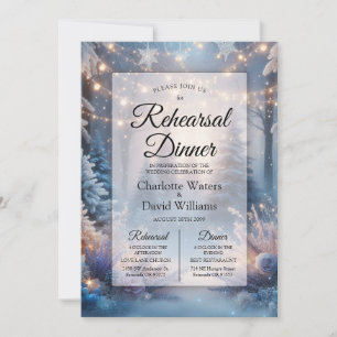 Winter bloemen in Frosted Pines repetitie diner Kaart