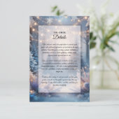 Winter Bloemen In Frosted Pines Trouwen Informatiekaartje (Staand voorkant)