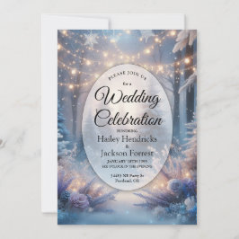 Winter Bloemen In Frosted Pines Trouwen Kaart