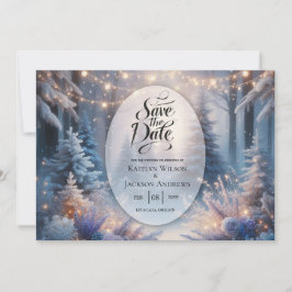Winter Bloemen In Frosted Pines Trouwen Save The Date