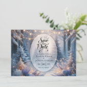 Winter Bloemen In Frosted Pines Trouwen Save The Date (Staand voorkant)