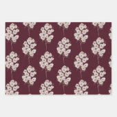 Winter Bloemen Inpakpapier Plat Set van 3 Vel (Voorkant 3)