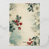  Winter Bloemen Kerst Baby shower Folie Uitnodiging (Achterkant)