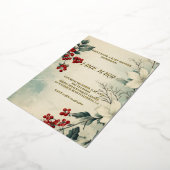  Winter Bloemen Kerst Baby shower Folie Uitnodiging (Gedraaid)