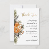 Winter Bloemen Kerst bruiloft Dank u kaart (Voorkant)