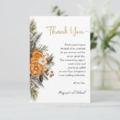 Winter Bloemen Kerst bruiloft Dank u kaart (Staand voorkant)