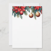 Winter Bloemen Kerst Ornament Exchange Party Kaart (Achterkant)