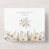 Winter Bloemen Kerst QR RSVP Woodland Wedding All In One Uitnodiging (Achterkant)