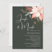 Winter Bloemen Kerstmis Jingle & Mingle Party Kaart (Voorkant)