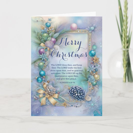 Winter Bloemen KJV Bijbelvers Christelijk Kerst Feestdagen Kaart (Voorkant)