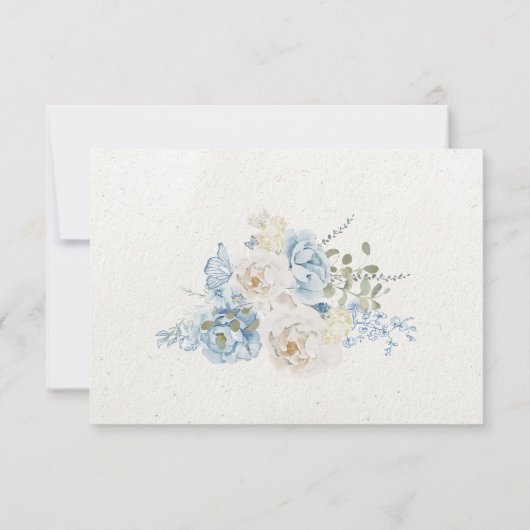 Winter Bloemen Klassieke bruiloft QR CODE RSVP Kaart (Achterkant)