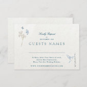 Winter Bloemen Klassieke bruiloft QR CODE RSVP Kaart (Voorkant / Achterkant)