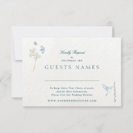 Winter Bloemen Klassieke bruiloft QR CODE RSVP Kaart