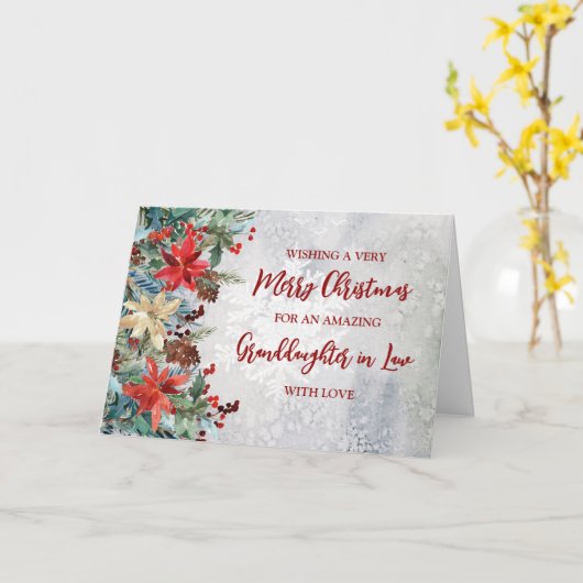 Winter Bloemen Kleindochter in de Wet Kerstmis Kaart (Gele Bloem)