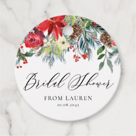 Winter Bloemen Krans Bruiloft Feest Bedankjes Labels