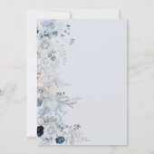 Winter Bloemen Marine Blauw Wildbloem Boho Bridal Kaart (Achterkant)