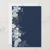 Winter Bloemen Marine Blauw Wildbloem Boho Bridal Kaart (Achterkant)