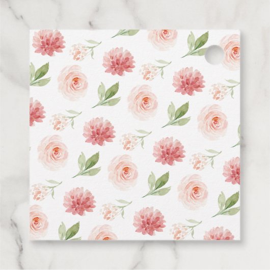 Winter Bloemen Meisje Baby shower Dank u Bedankjes Labels (Achterkant)