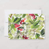 Winter Bloemen Multi Foto Kerstkaart Kaart (Achterkant)