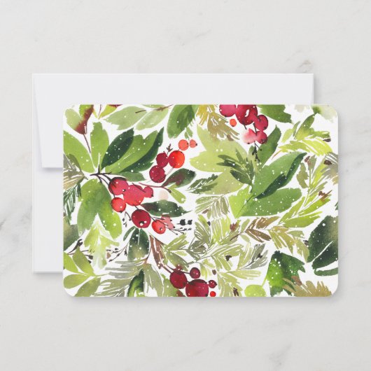 Winter Bloemen Multi Foto Kerstkaart Kaart (Achterkant)