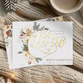 Winter Bloemen Niets Fancy Alleen Liefde Trouwen Folie Uitnodiging