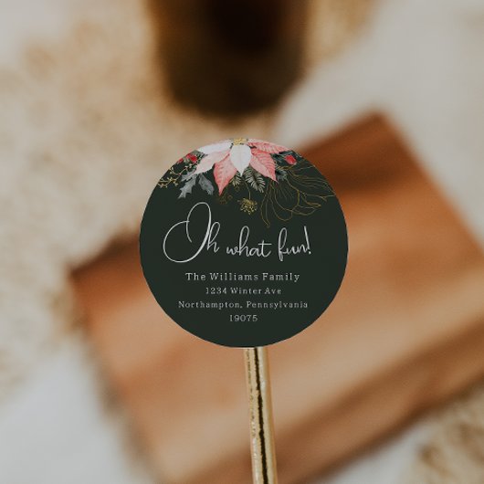 Winter Bloemen Oh Wat Leuke Vakantie Envelop Zeeho Ronde Sticker