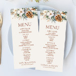 Winter Bloemen Pine Tree Cone Wedding Menu<br><div class="desc">Dit is een Winter Bloemen Pine Tree Cone Wedding menu.</div>